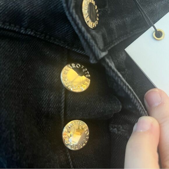 Retrofete Button Fly Distressed Raw Hem Black Denim Jeans Size 31, NWT - Picture 5 of 12